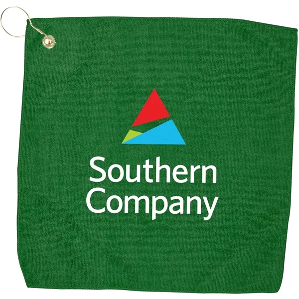 Dark Green color option for 15" X 15" Rpet Hemmed Golf Towel With Hook & Grommet
