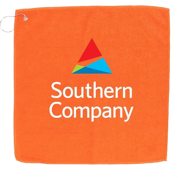 Orange color option for 15" X 15" Rpet Hemmed Golf Towel With Hook & Grommet