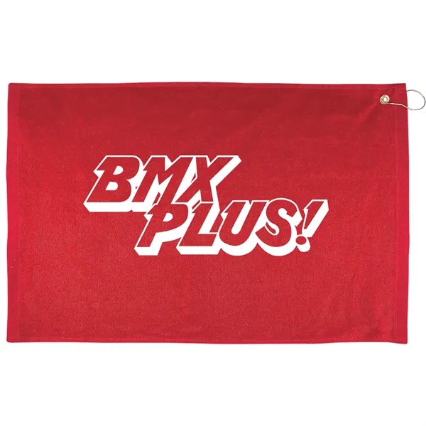 Red color option for 16" X 25" Rpet Hemmed Golf Towel With Hook & Grommet