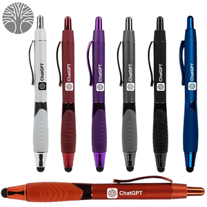 Photo of Recycled Rubberized Metallic Pen With Stylus Tip