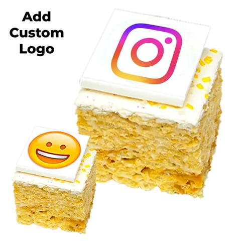 Main photo of 12 Handmade Crispy Rice Treats With Custom Fondant Logos