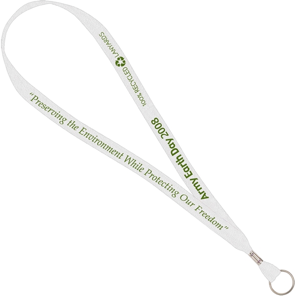 White color option for 3/4" Wide Recycled Material Lanyard