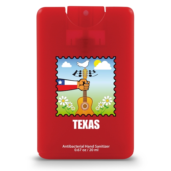 Translucent Red color option for Credit Card Style Antibacterial Hand Sanitizer Spray