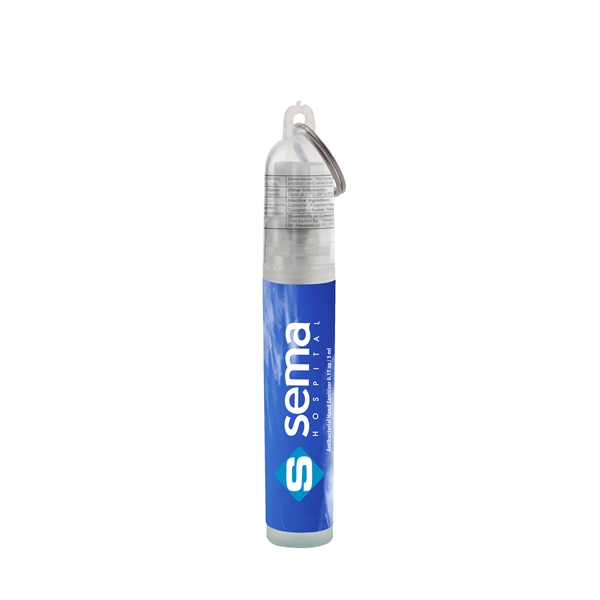 Frost color option for Mini Antibacterial Hand Sanitizer Pocket Spray W/ Key Chain