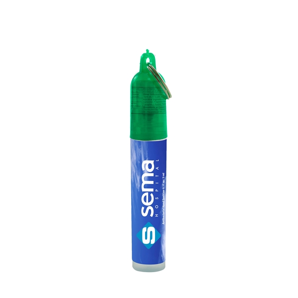 Green color option for Mini Antibacterial Hand Sanitizer Pocket Spray W/ Key Chain