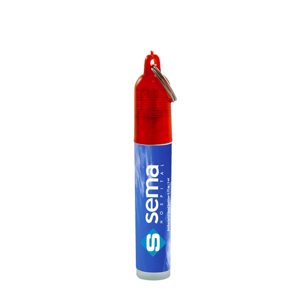 Red color option for Mini Antibacterial Hand Sanitizer Pocket Spray W/ Key Chain