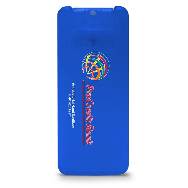 Translucent Blue color option for Mini Credit Card Style Antibacterial Hand Sanitizer Spray