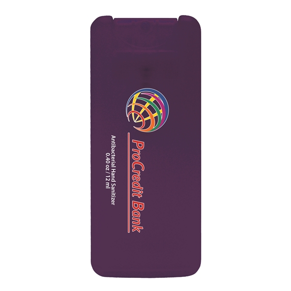 Translucent Purple color option for Mini Credit Card Style Antibacterial Hand Sanitizer Spray