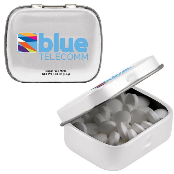 White color option for Mini Hinged Mint Tin