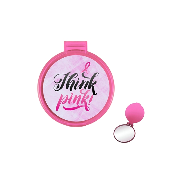 Translucent Pink color option for Round Compact Mirror