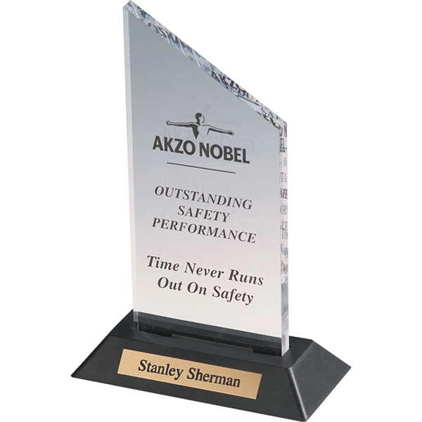 Clear color option for Clear Acrylic Award With Plate