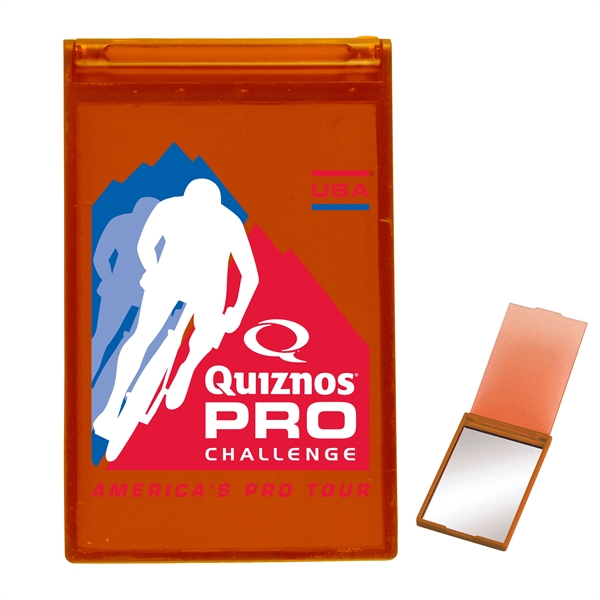 Translucent Orange color option for Rectangle Compact Mirror