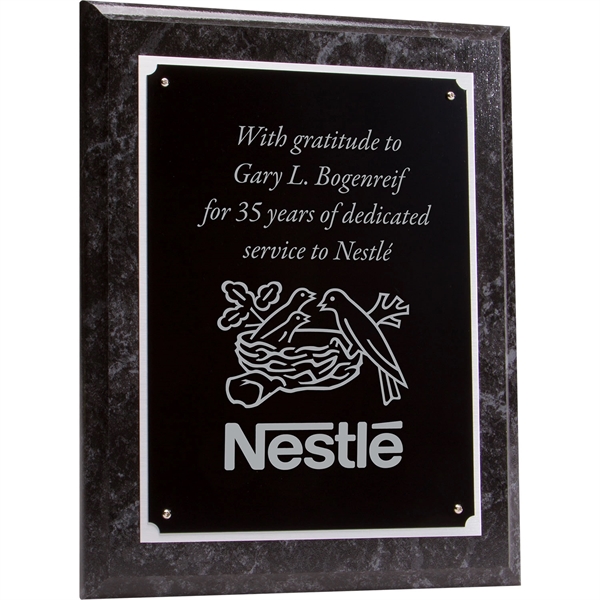 Black color option for Wood Plaque With Black Marble Finish