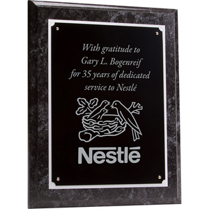 Photo of Wood Plaque With Black Marble Finish