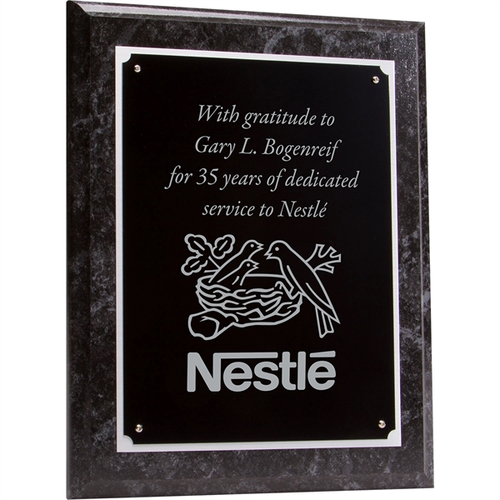 Main photo of Wood Plaque With Black Marble Finish
