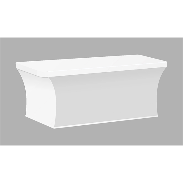 White color option for 6' Stretch Table Cover Stock Color   Front Print Only