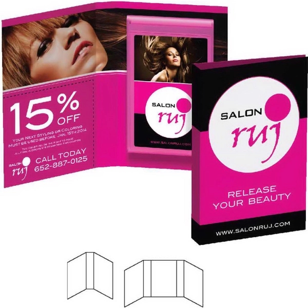 Full Color color option for Tek Booklet With Rectangle Compact Mirror