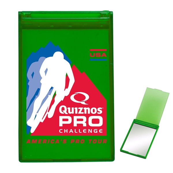 Translucent Green color option for Tek Booklet With Rectangle Compact Mirror