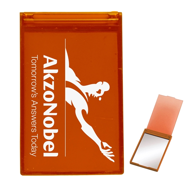 Translucent Orange color option for Tek Booklet With Rectangle Compact Mirror