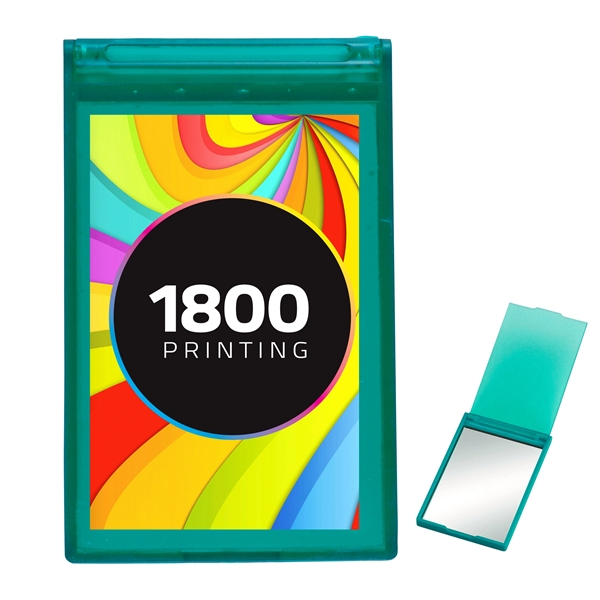 Translucent Teal color option for Tek Booklet With Rectangle Compact Mirror