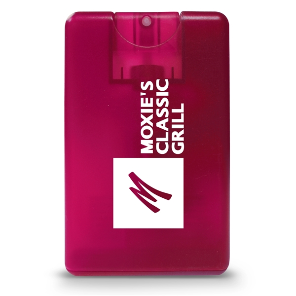 Translucent Pink color option for Credit Card Style Antibacterial Hand Sanitizer Spray