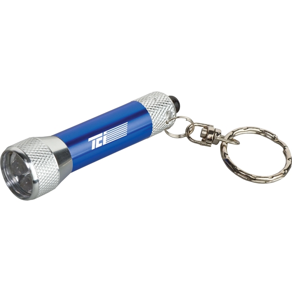 Blue color option for Homestead Metal Flashlight With Key Tag