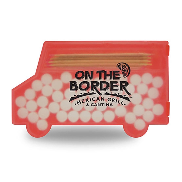 Translucent Red color option for Delivery Truck Shaped Pick 'N' Mints
