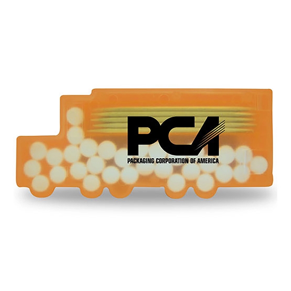 Translucent Orange color option for Semi Truck Shaped Pick 'N' Mints
