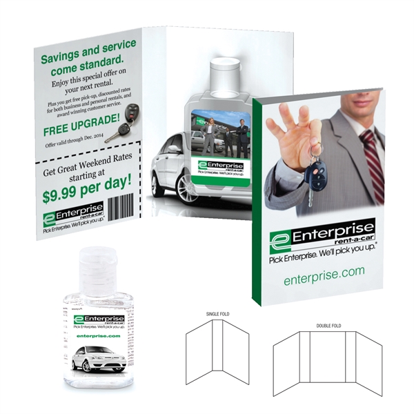 Full Color color option for Booklet With 0.5 Oz. Square Antibacterial Hand Sanitizer Gel