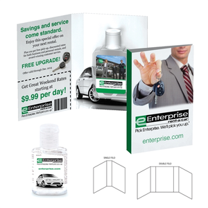 Photo of Booklet With 0.5 Oz. Square Antibacterial Hand Sanitizer Gel