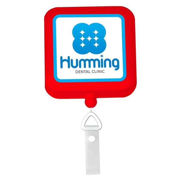 Red color option for Square Badge Reel