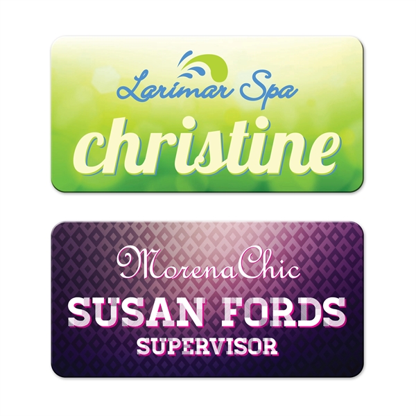 Full Color color option for Rectangle Name Tag