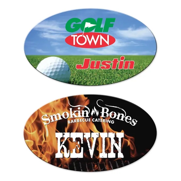 Full Color color option for Oval Name Tag