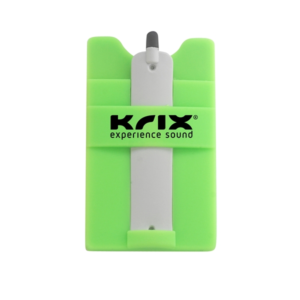 Green color option for Silicone Wallet With Stylus Stand