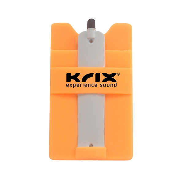 Orange color option for Silicone Wallet With Stylus Stand