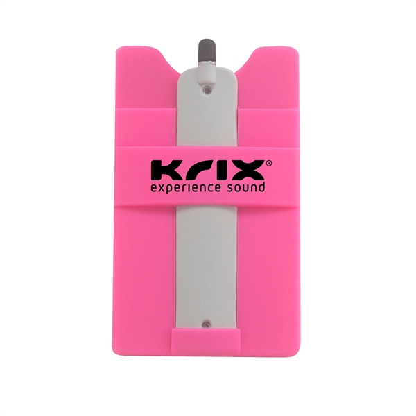 Pink color option for Silicone Wallet With Stylus Stand