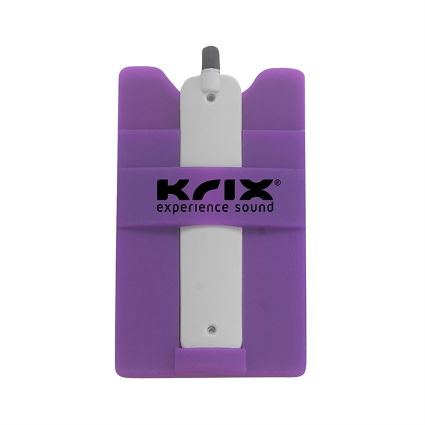 Purple color option for Silicone Wallet With Stylus Stand