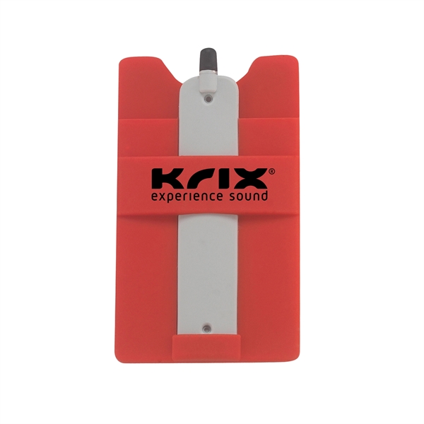 Red color option for Silicone Wallet With Stylus Stand