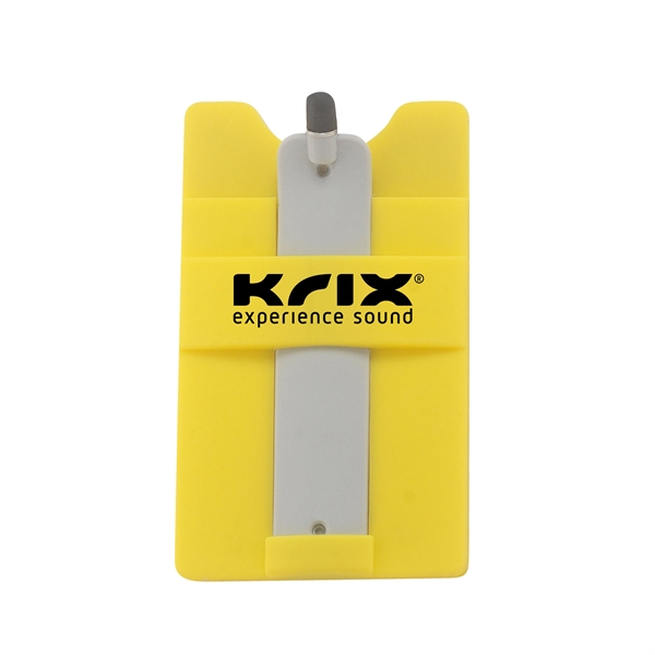 Yellow color option for Silicone Wallet With Stylus Stand