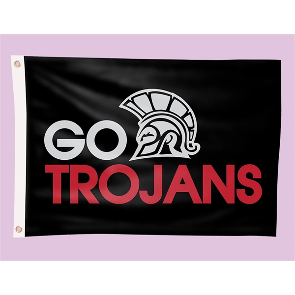 Custom color option for 2' H X 3' W Team Flag Double Sided