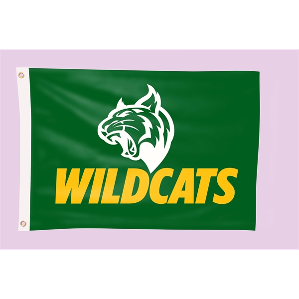Custom color option for 3' H X 5' W Team Flag Double Sided