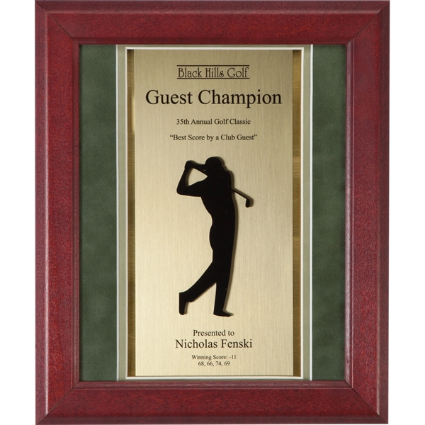 Rosewood color option for Framed Golf Award