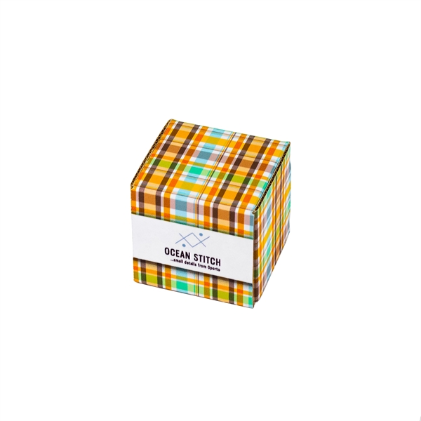Multi color color option for 4" X 4" X 4" E Flute Tuck Box Single Side