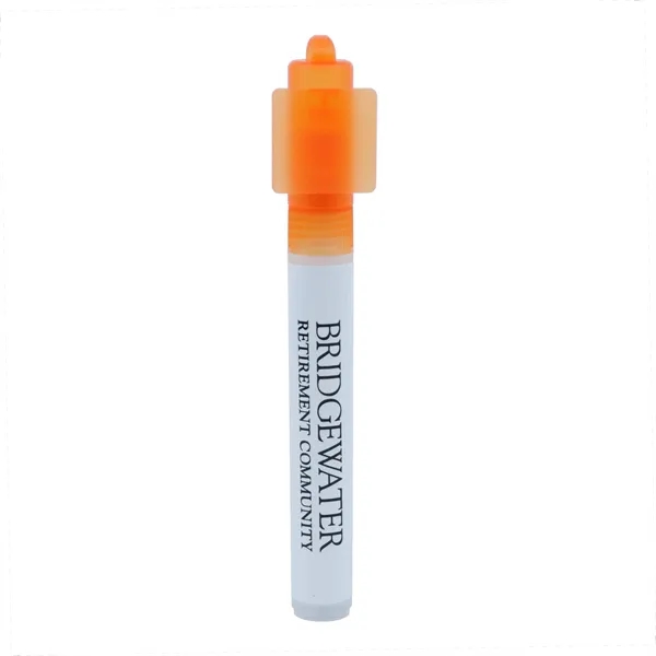 White-Orange color option for Square Billboard Cap Hand Sanitizer Spray