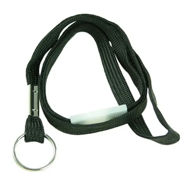 Black color option for Flat Nylon Breakaway Lanyard With Split Ring