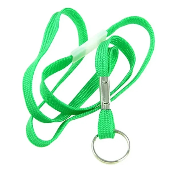 Green color option for Flat Nylon Breakaway Lanyard With Split Ring