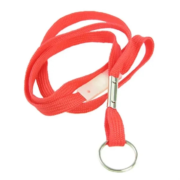 Red color option for Flat Nylon Breakaway Lanyard With Split Ring