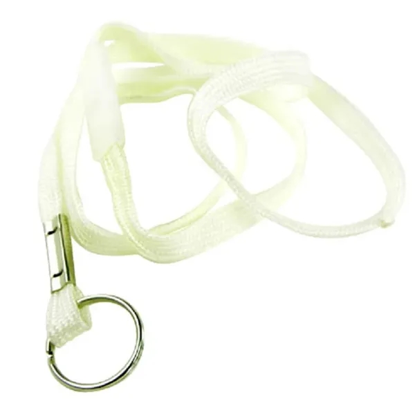White color option for Flat Nylon Breakaway Lanyard With Split Ring