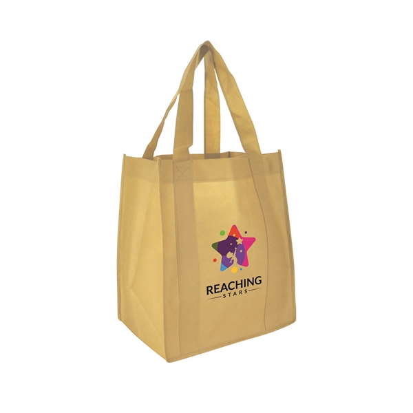 Tan color option for 13"W X 15"H With A 10" Gusset Shopping Tote