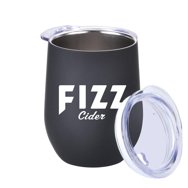 Black color option for 12oz. Rubberize Finish Stainless Steel Stemless Wine Glass